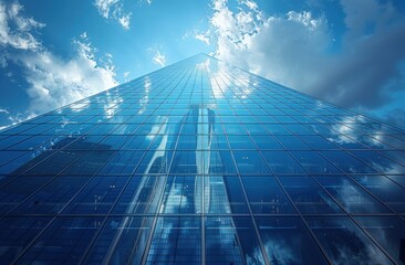 Modern skyscrapers glass building, architecture photography.