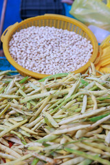 Green beans in their pods in Arequipa, Peru