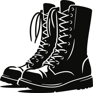 pair of combat boots