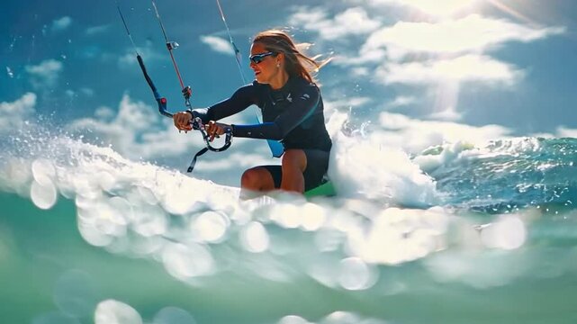 Tricks performed by a kiteboarder or kitesurfer