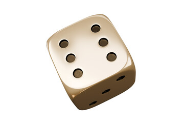 Casino gambling game. Gold luxury dice.