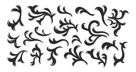 Vintage Flourish Ornaments. Floral Ornaments templates for logo crest. Heraldry crest templates. Vector illustration