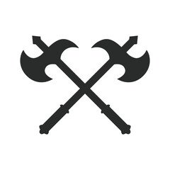 Axes icon. Crossed Axes isolated on white background. Axes Silhouette. Vector illustration