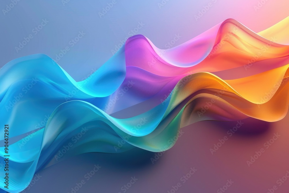 Poster a close-up view of a colorful fabric wave, perfect for use in textile or fashion design illustration
