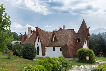 Porumbacu de Sus, Sibiu Romania-08.05.2024:Castelul De Lut Valea Zanelor