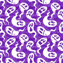 Halloween ghost seamless cartoon pattern for wrapping paper and fabrics