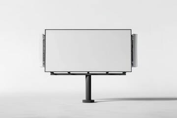 Obraz premium A large blank digital billboard on a black pole in an empty setting, offering premium content space for advertisements or messages, standing out with its minimalistic design.