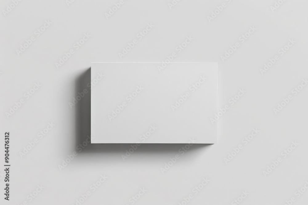Poster A pristine white rectangular box is captured as it casts a soft shadow on a blank wall, presenting an abstract yet modern minimalist piece, perfect for multiple purposes.