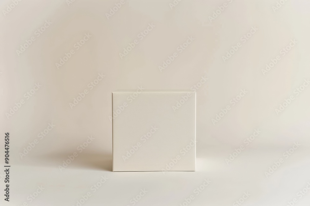 Aufkleber a centered single white box standing prominently against a neutral backdrop, emphasizing the simplic
