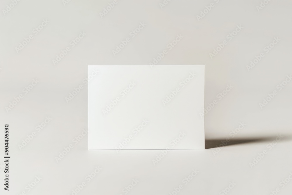 Fototapete a single plain white card centered on a light gray background, symbolizing minimalism and open possi