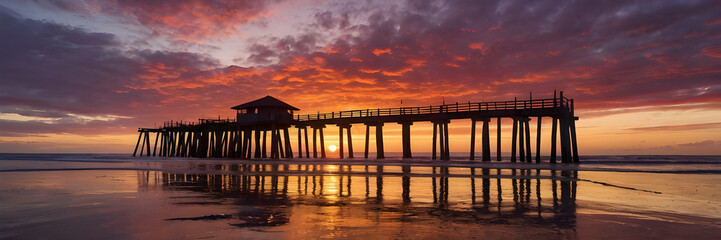 Fototapeta premium Crimson Horizons. Spectacular Sunset