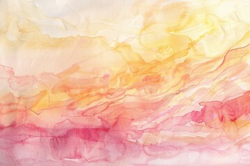 Fototapeta premium A beautiful watercolor painting of a sunset sky with warm tones, great for travel or lifestyle images