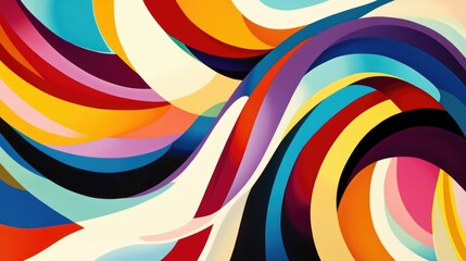 Obraz premium A lively abstract design with colorful overlapping lines and curves