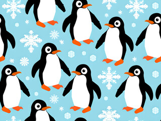 Obraz premium Seamless penguin pattern