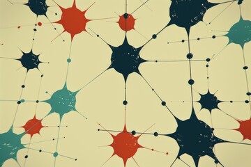 Network of Colorful Brain Neurons Illustrating the Complex Web of Thoughts and Cognitive Connections.