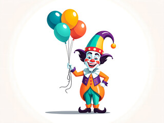 Jester with balloons