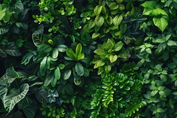Wall is being covered with a variety of green plants