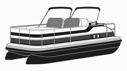 High-Quality Pontoon Boat Vector Illustration Ideal for Marine-Themed Designs