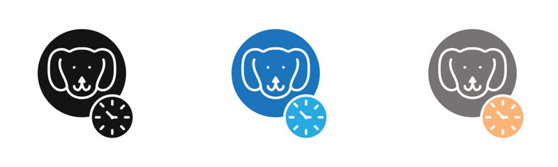 Dog competition icon outline collection or set  in black and white