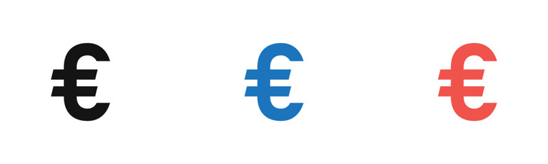 Obraz premium euro sign icon outline collection or set in black and white