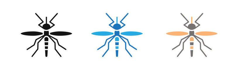 malaria icon outline collection or set  in black and white