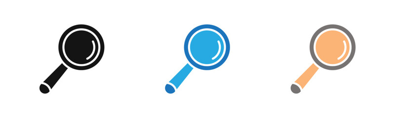 Search icon outline collection or set  in black and white