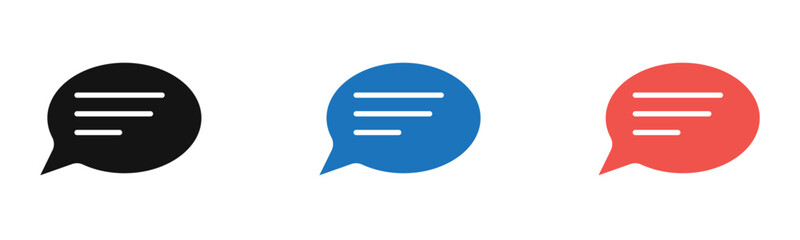 Comment icon outline collection or set  in black and white