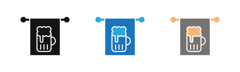 oktoberfest icon outline collection or set  in black and white