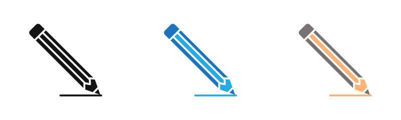 pencil icon outline collection or set  in black and white