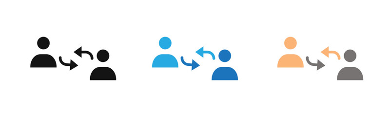 User interaction icon outline collection or set  in black and white