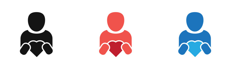 Your self care icon outline collection or set  in black and white