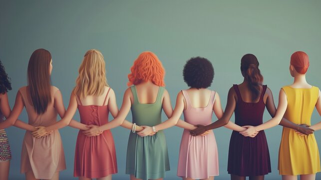 Diversity women socialize unity together concept.