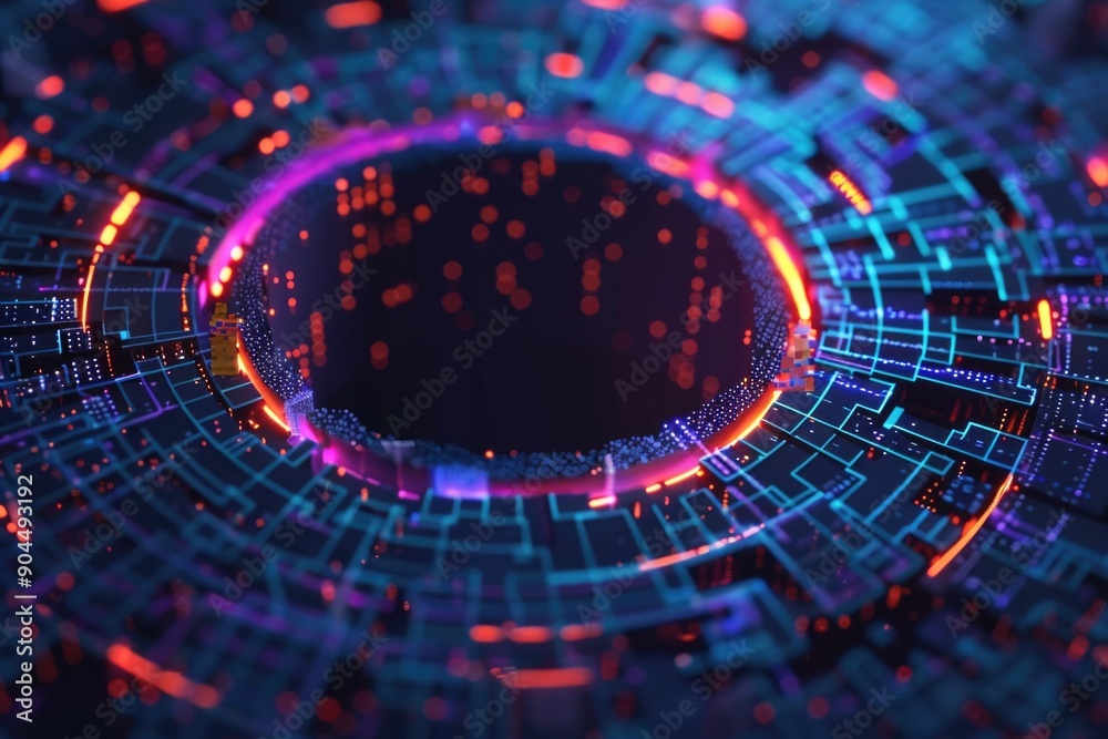 Aufkleber colorful light display in a circle shape