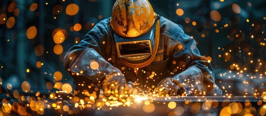 Welder Working with Sparks Flying