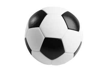 Naklejka premium White football on a transparent background, isolated object ideal for sports-related designs and themes. Perfect for illustrating soccer, athletic gear, or sports equ