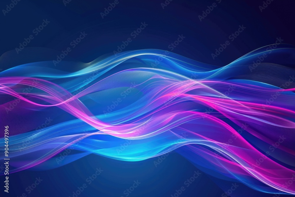 Poster abstract background featuring wavy patterns of blue and pink hues