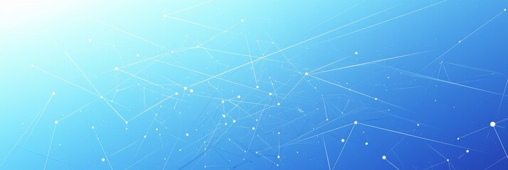 Light Blue Background with Network and Connection Lines, Digital Technology Banner Template for Business, Science, or Data Tech Concepts

