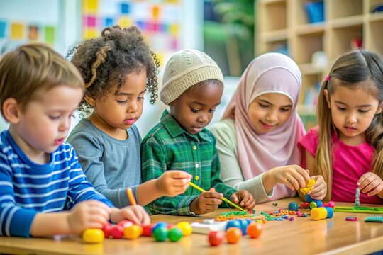 Children playing, fine motor skills