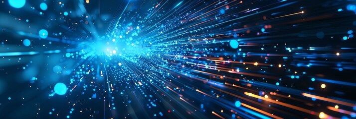 Naklejka premium Immerse in the energetic movement of dynamic light streaks for a visually stimulating experience