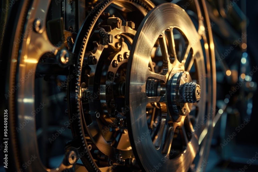 Aufkleber a detailed view of clock mechanisms and gears
