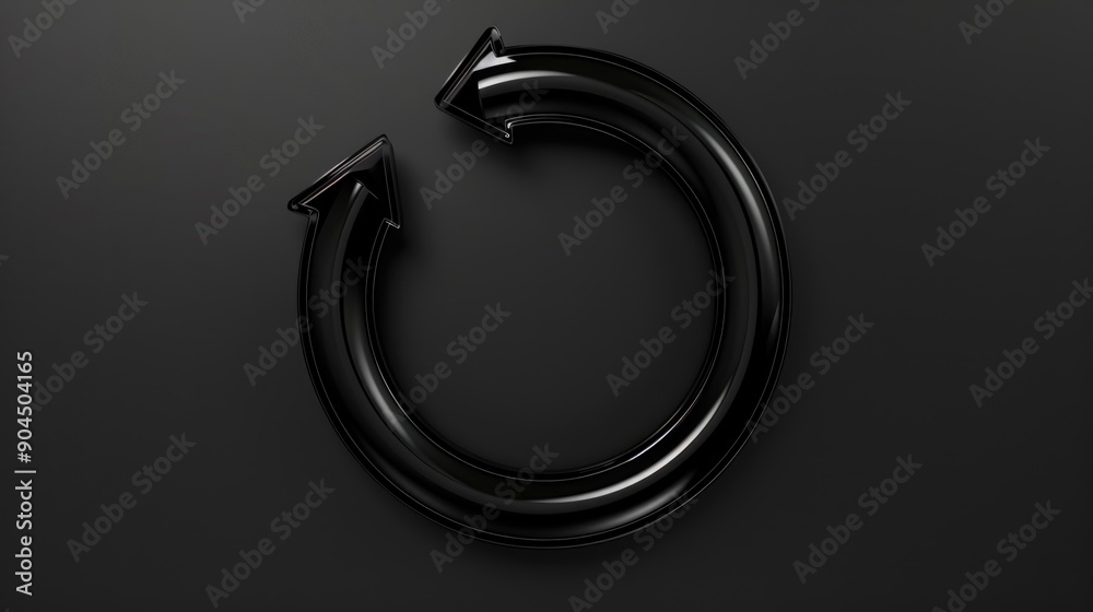 Poster a close-up of a curved black object on a dark surface