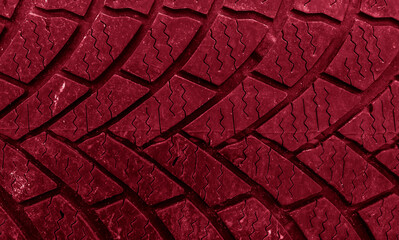 tire tread, tire traces background red