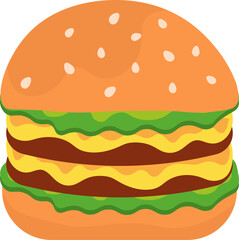 Illustration of Hamburger, Patty Burger