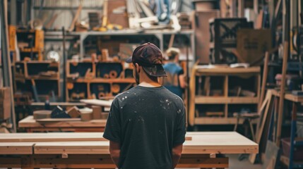 Carpenter workshop background generative ai