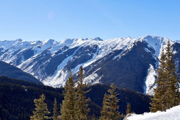 snow covered mountains