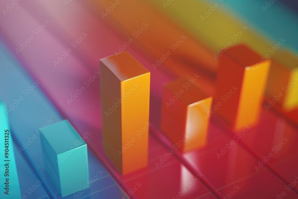 Poster A detailed view of a colorful bar chart with various data points and bars, suitable for use in presentations or reports