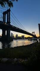 city bridge at sunset