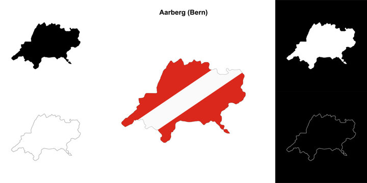 Aarberg blank outline map set