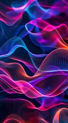 Fototapeta premium Vibrant waves of color blend seamlessly in this abstract design, creating a captivating visual experience of light and motion.