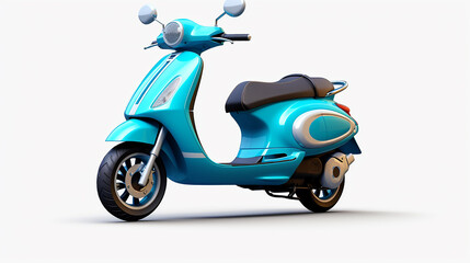 3D Scooter Isolated on Transparent Background